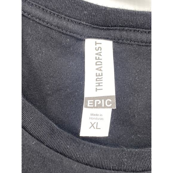 THREADFAST APPAREL Men's Black Epic Turkey Trot Graphic Crewneck T-Shirt SZ XL - Picture 7 of 9